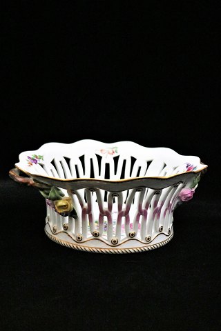 Royal Copenhagen Full Saxon Flower fruit bowl with handle from 1923-28. 
RC#4/1576...