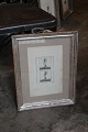 Antique silver frame with 1800 Century print of old bust.
