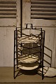 Old French plate "rack" in iron with green color and super fine patina...
