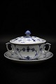 Royal Copenhagen Blue Fluted Fluted Bouillion Cup with lid, 
handle and with saucer. Dia: 10.8cm. 
RC#2199. ...