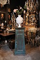 Swedish 19th century Gustavian pedestal cabinet with profiled door and original 
blue color...