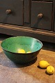 Svend Hammershøj glaseret keramik skål fra Kähler i turkis og sort glasur...