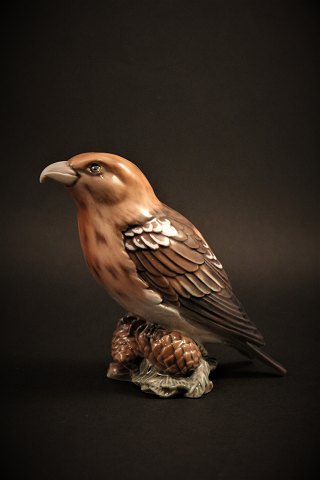 Dahl Jensen porcelæns figur af fugl , Korsnæb. H:10,5 cm.DJ# 1356.