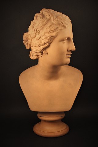 Old terracotta bust made by Peter Ibsen (1880-1915)H:49cm. W:27cm.