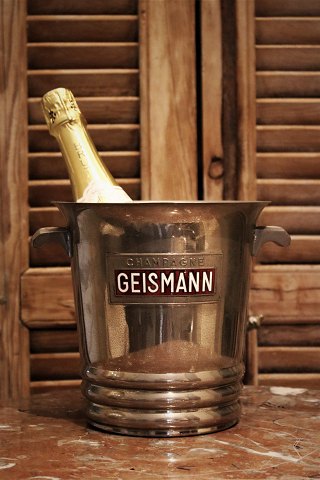 Gammel fransk champagnekøler i forsølvet metal fra Champagnehuset "Geismann"...