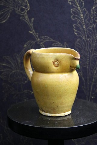 "Lillerod" owl jug in glazed earthenware in fine yellow glaze...