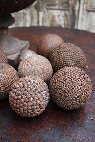 Really old decorative French petanque balls with a super nice patina...