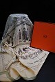 Original classic Vintage Hermes silk scarf in beautiful colors with motifs of riders in the imperial stables. 90x85cm.
