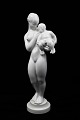 Kai Nielsen (1882-1924) "Kvinde med barn" i  Blanc de Chine (hvid porcelæn) fra Bing & Grøndahl.B&G#111. 1.sort. Højde:31,5cm.