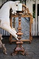 Antique 1800 century French altar candlestick in wood with a really nice patina. Height: 79cm.