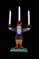 Old Swedish Santa Claus candlestick in carved wood / painted with fine patina 
from the 50s.
H:21cm.