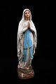 Decorative, old French Madonna figure in painted plaster with a very fine patina...
