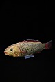 Decorative 1800s "fish" in painted papier-mâché with glass eyes and a really 
nice patina...