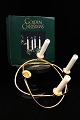 Georg Jensen Christmas Advent candle holder in gilded metal in original box.