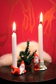 Cute little old porcelain Santas with space for a small Christmas candle...