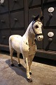 Decorative Swedish 19th century wooden horse in off-white color and with a super 
fine patina...