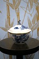 Royal Copenhagen, Blue Flower Curved sugar bowl with lid and gold rim.10/1678...