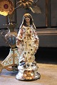 Antik 1800 tals Madonna figur i fattigmandssølv / Mercury glass med fin gammel bemaling...