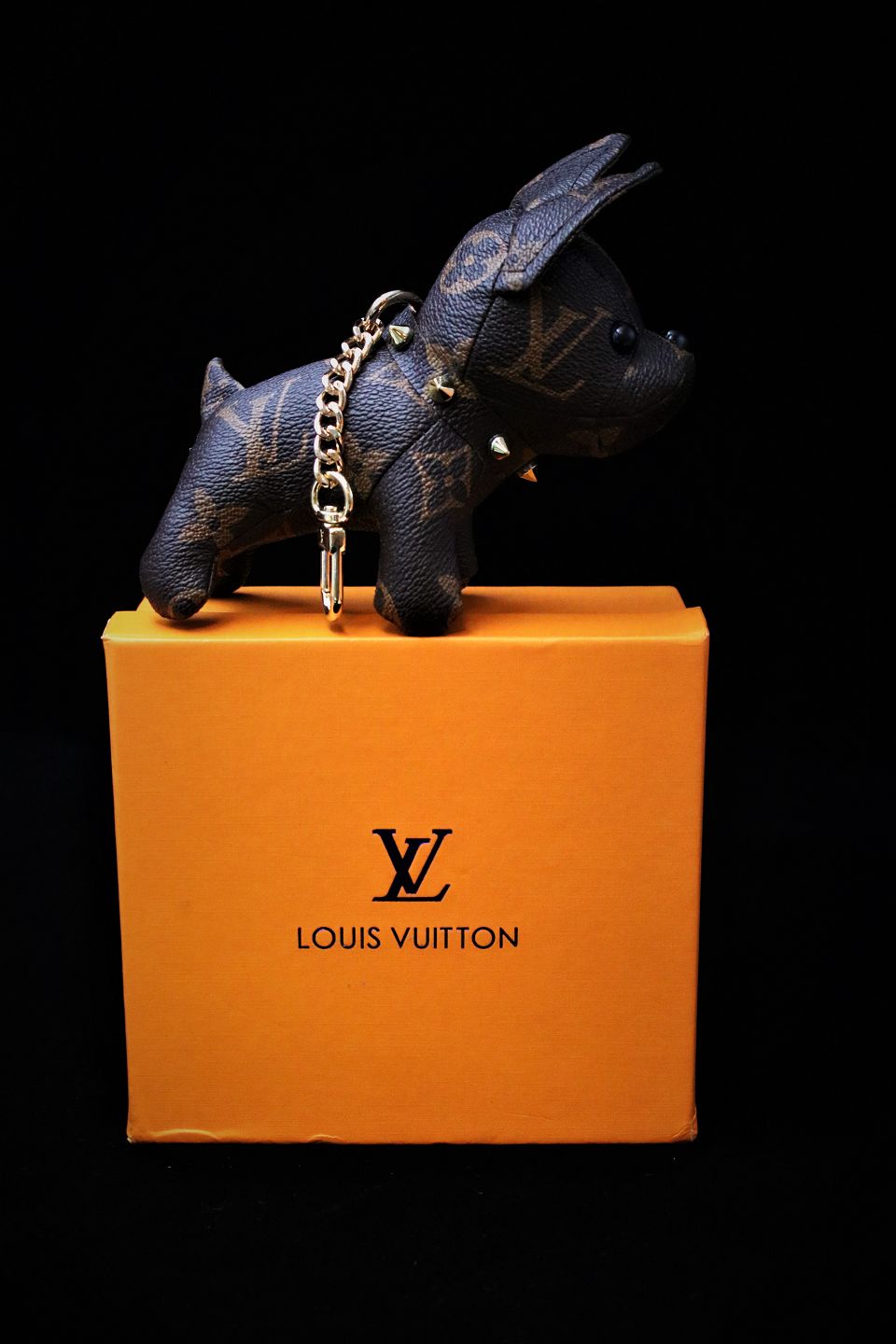 LOUIS VUITTON Suhari Mini Lockit Key Ring Gold LV Auth 28895